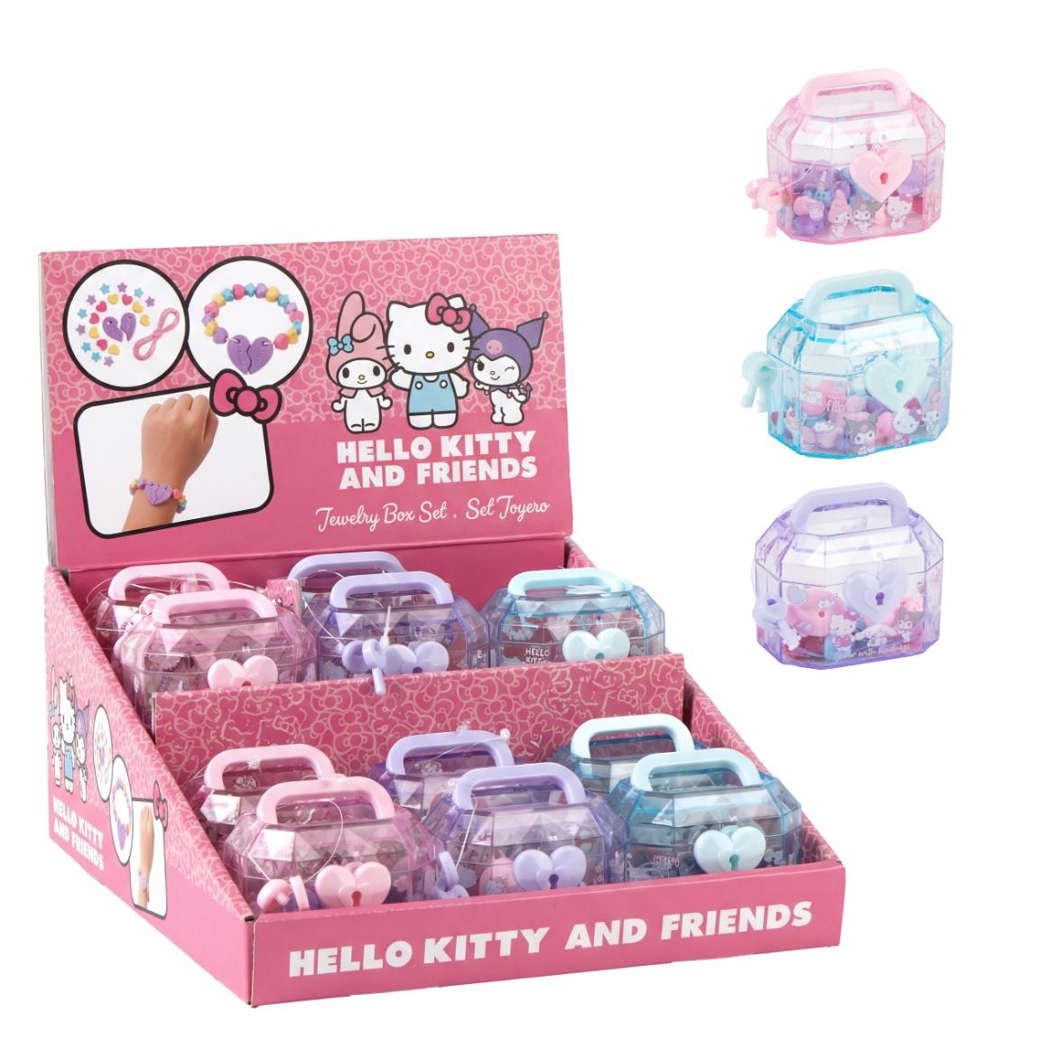 Hello Kitty- Conjunto de Bijuteria em caixa guarda-joias