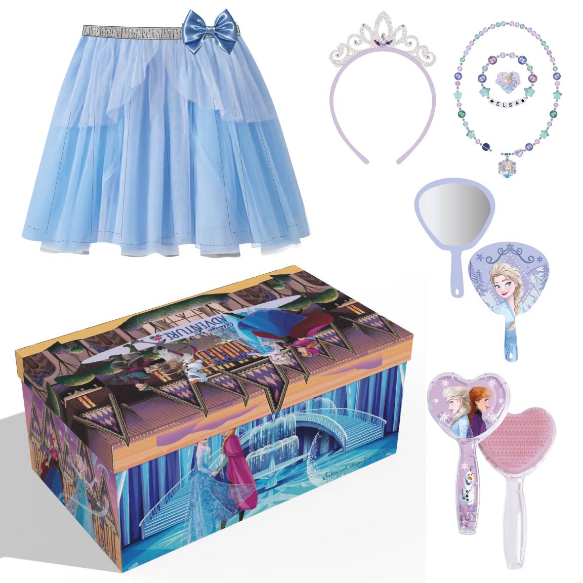 Frozen- Conjunto Fantasia c/ acessórios de beleza em caixa