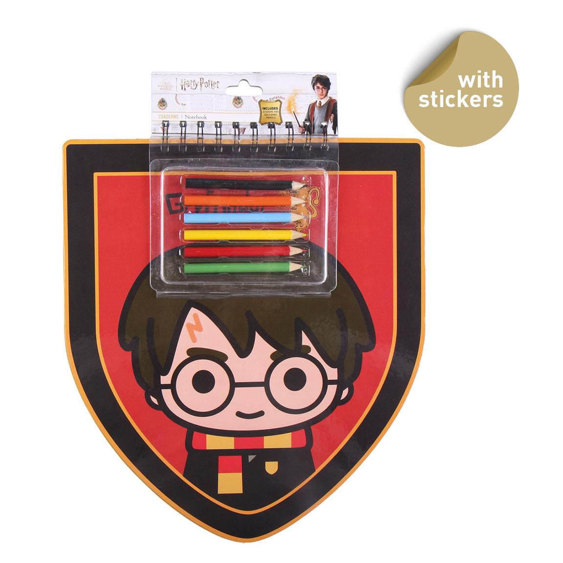 Harry Potter- Conjunto de bloco de notas + lápis de cor