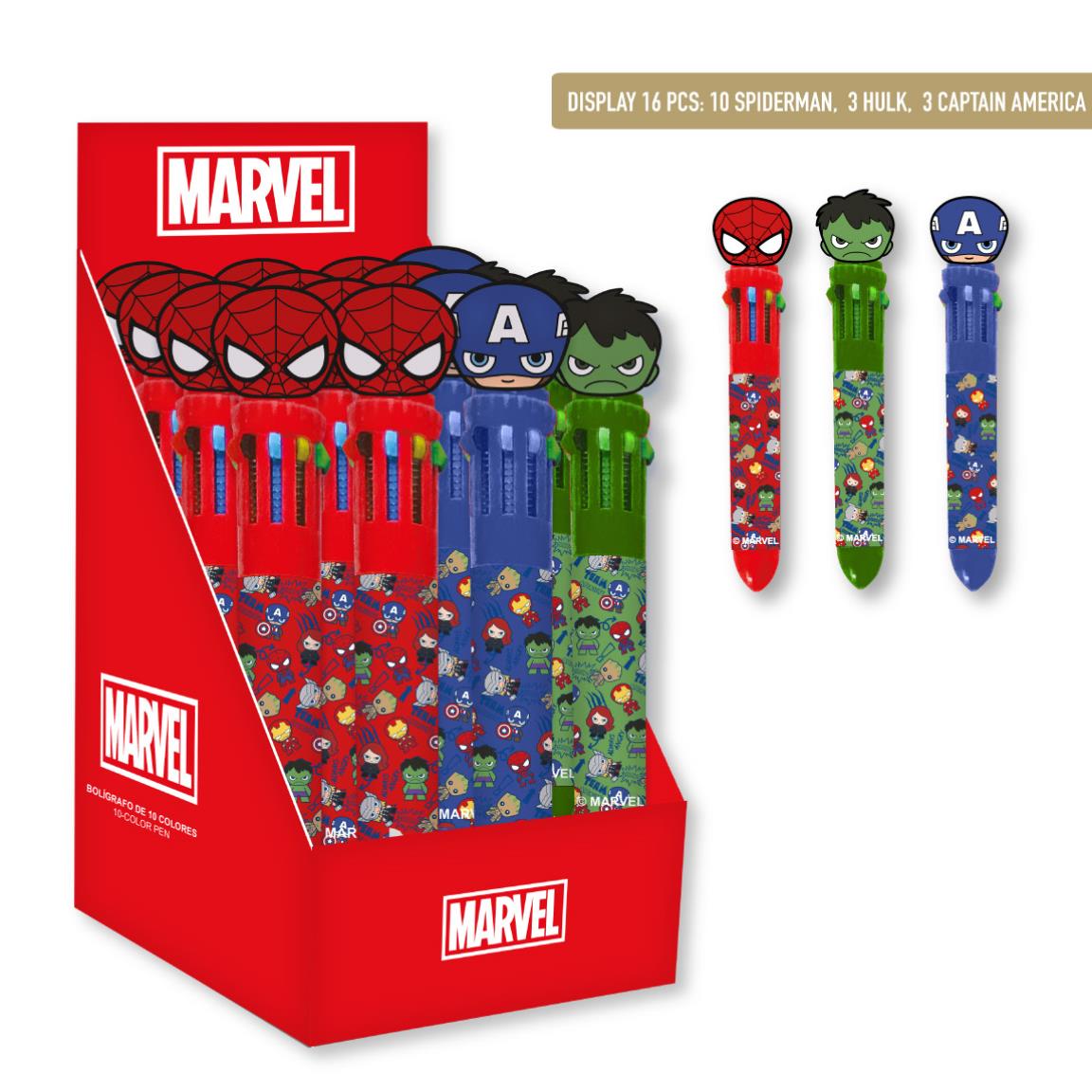 Marvel- Esferográfica multicolor 6 cores