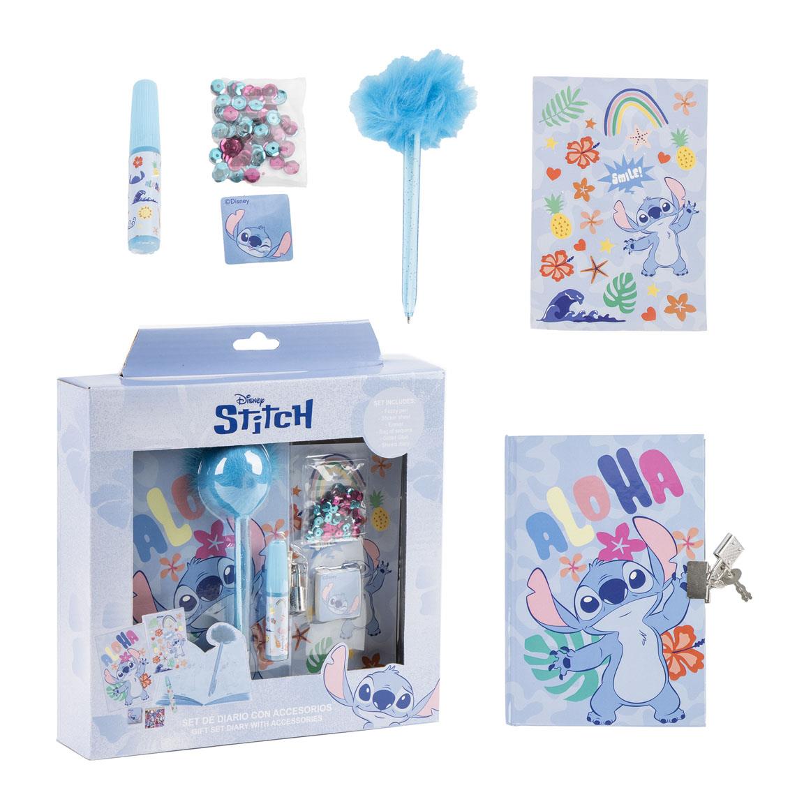 Stitch- Conjunto de Diário + Esferográfica + acessórios