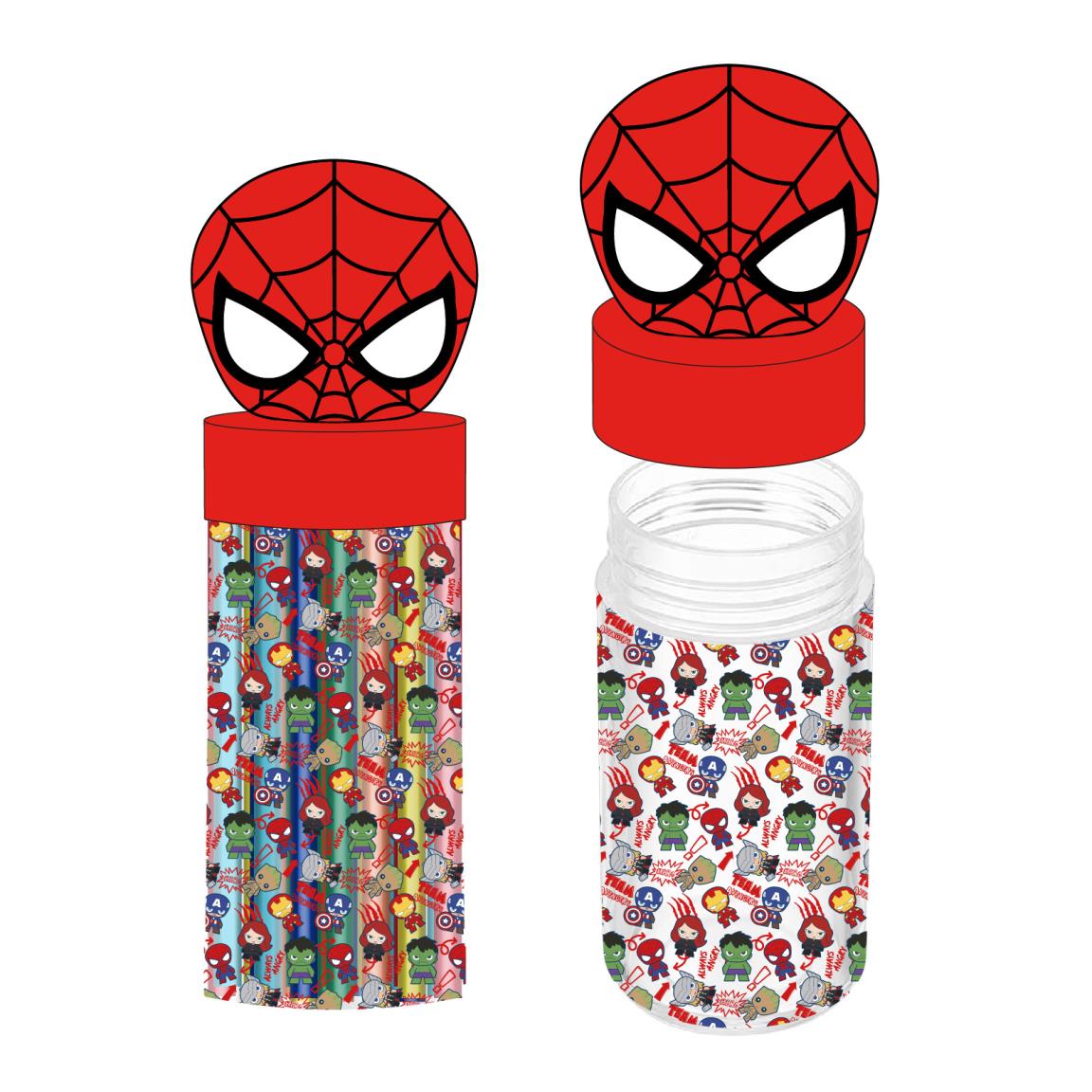 Spider-Man- Copo c/ tampa 3D c/ marcadores coloridos