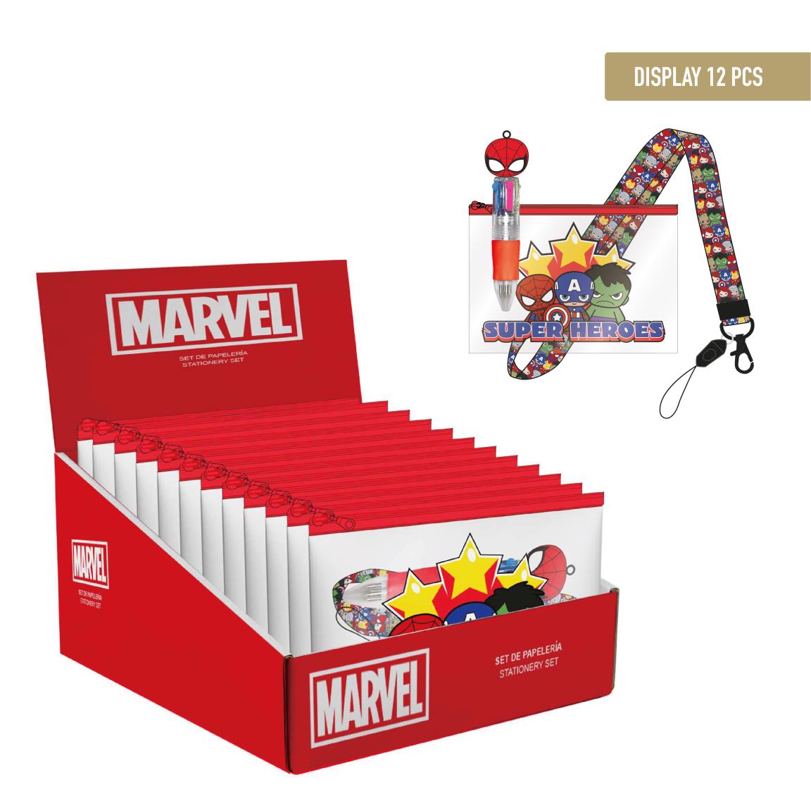 Marvel- Blister escolar com fita porta-chaves