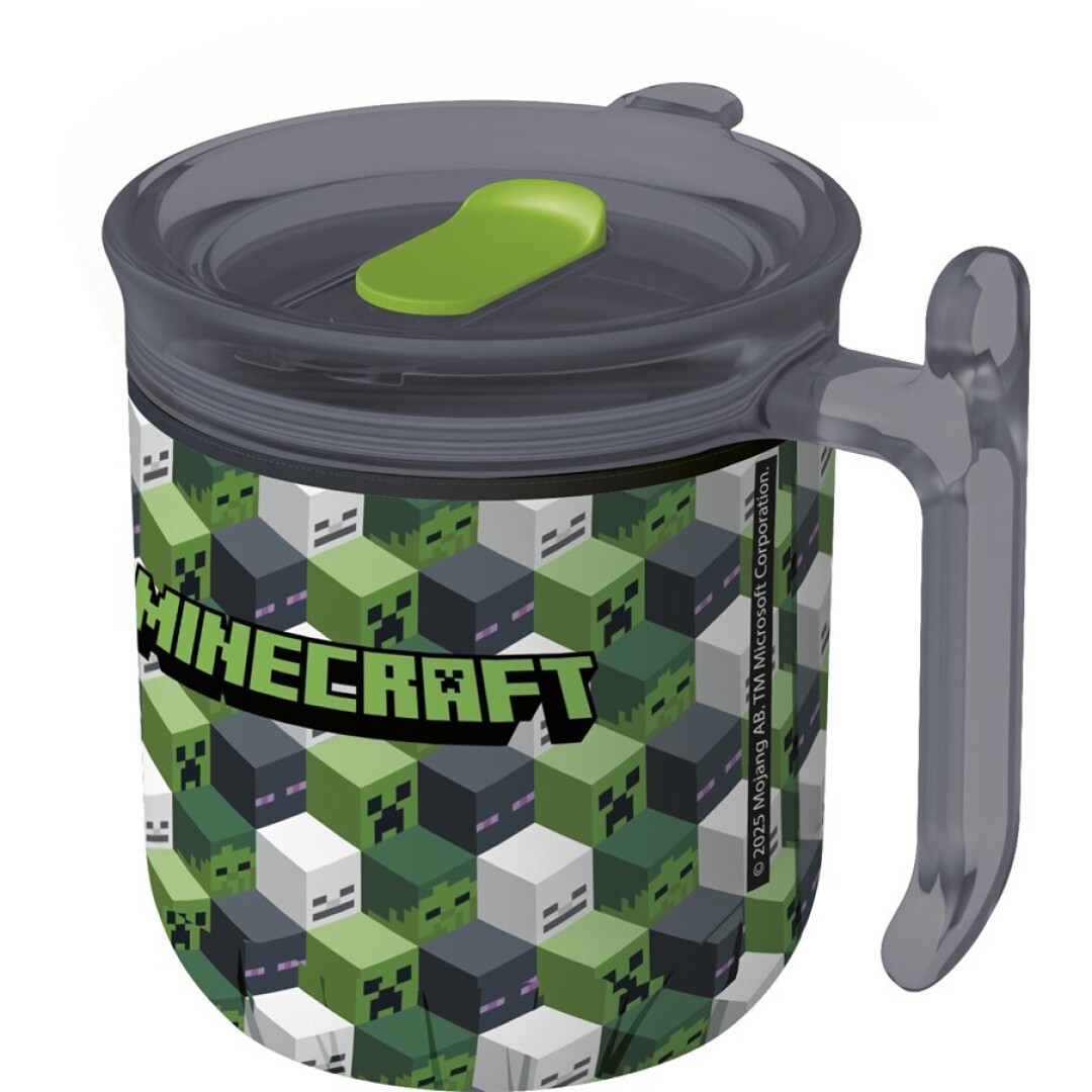 Minecraft- Caneca parede dupla c/ tampa 470ml