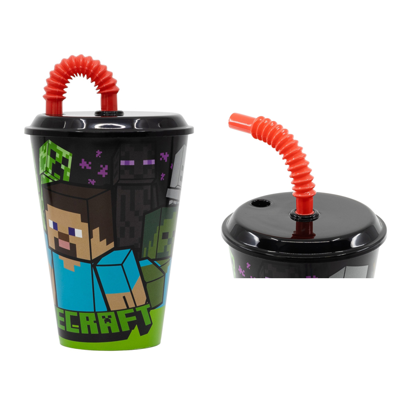 MINECRAFT- Copo c/ palhinha 430ml