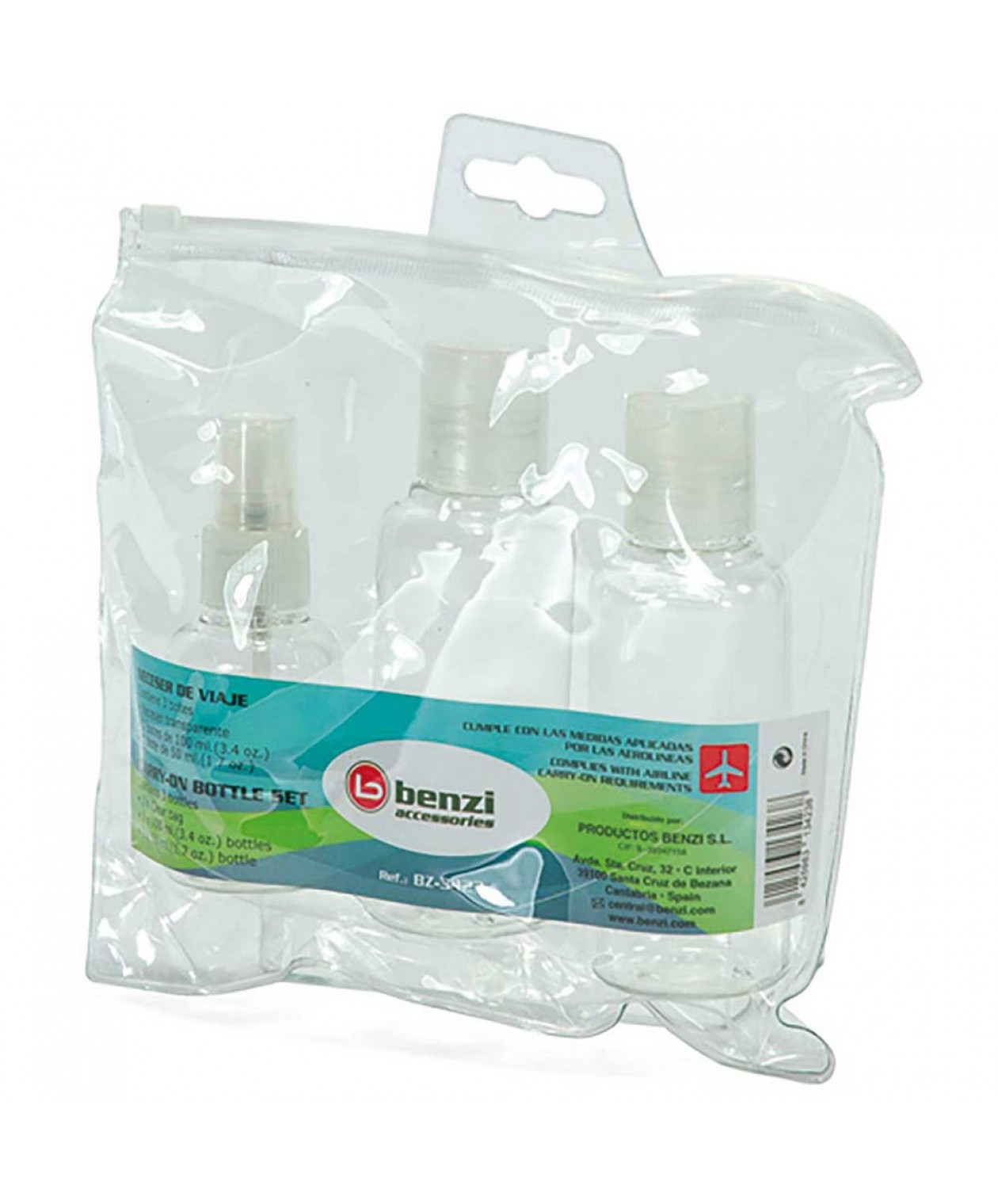 BZ-Bolsa de viagem com 3 frascos