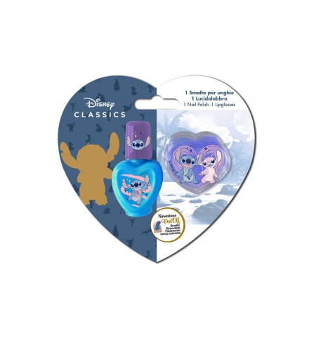 Stitch- Conjunto de Brilho Labial + Verniz das unhas