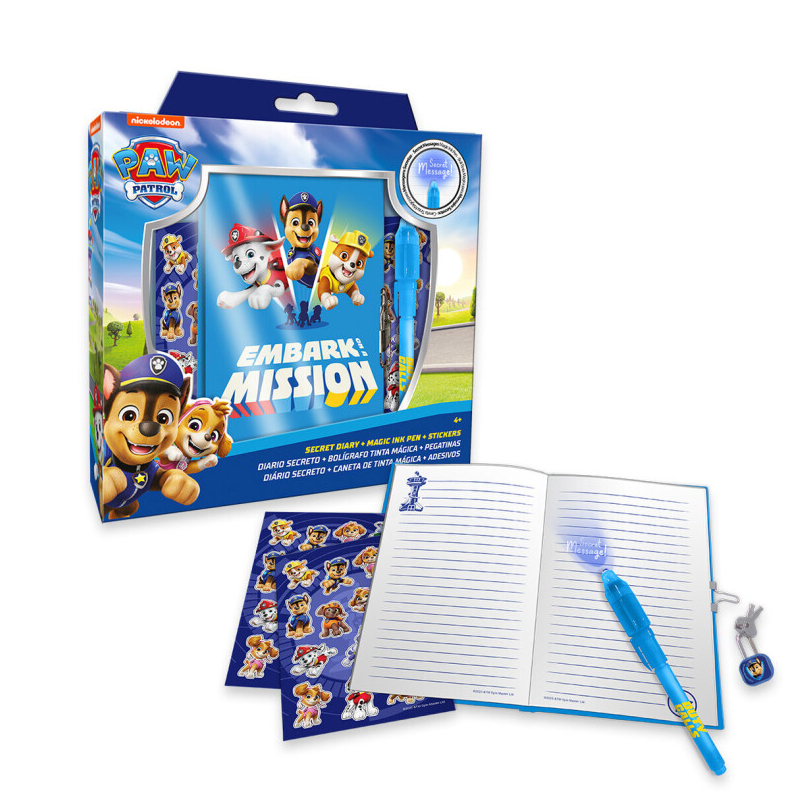 Paw Patrol- Conjunto de Diário + Esferográfica mágica
