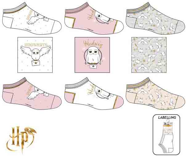 Harry Potter- Conjunto de 3 soquetes (23-34)